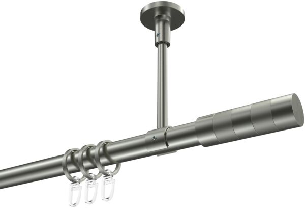 Gardinenstangen-Set Sonette Mavell 480 cm (geteilt in 3 x 160 cm), 1-läufig, 20 mm Ø Edelstahl-Optik