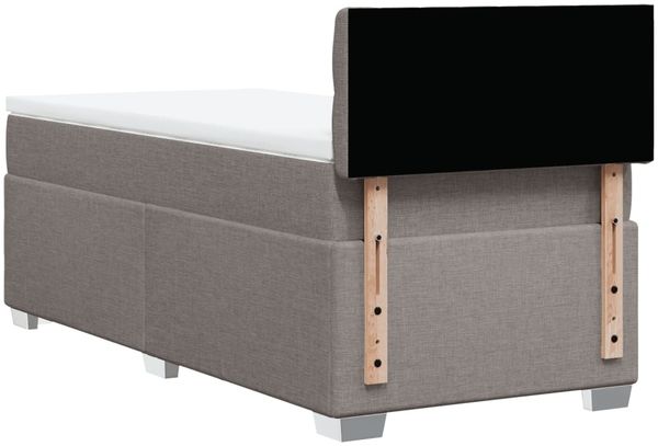 vidaXL Boxspringbett mit Matratze Taupe 100x200 cm Stoff 3288110 Bild 12