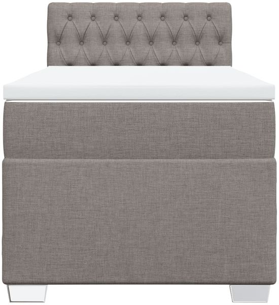 vidaXL Boxspringbett mit Matratze Taupe 100x200 cm Stoff 3288110 Bild 6