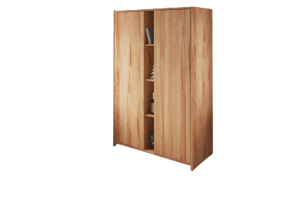 Kleiderschrank Zigo aus Kernbuche massiv 125x60x190 mit 2 Türen und 4 Fächern