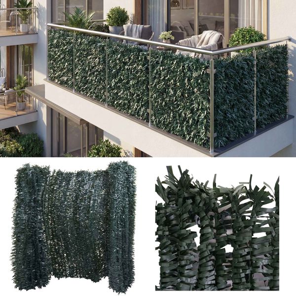 Balkonsichtschutz N77, Sichtschutz Windschutz Verkleidung für Balkon Terrasse Zaun ~ 300x100cm Tanne dunkel