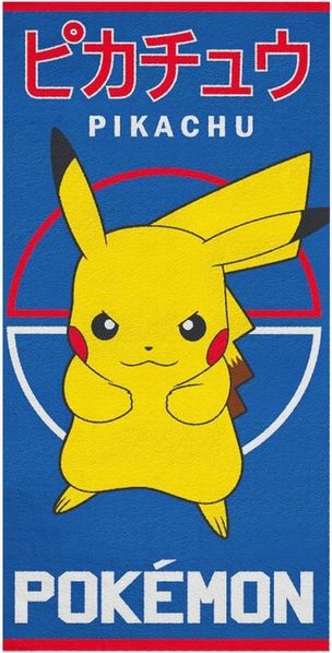 MTOnlinehandel Badetuch Pokemon blau, Geschenkidee für Kinder, 70x140cm, Fanartikel, 100% Baumwolle (1-St), weich und saugfähig, Pikachu