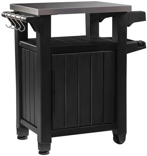 Keter Grillablagetisch Keter Grilltisch UNITY Anthrazit, 150L, mit Edelstahltischplatte