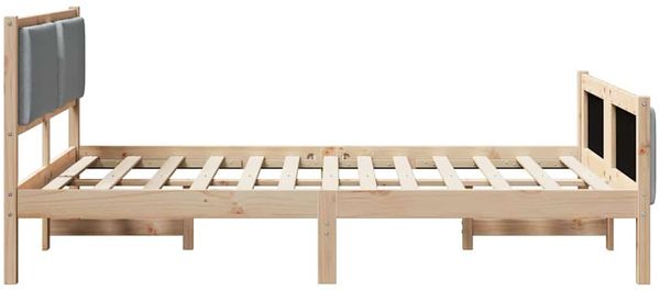 vidaXL Bettrahmen mit Kopfteil Hellgrau 135 x 190 cm Stoff 878339 Bild 6