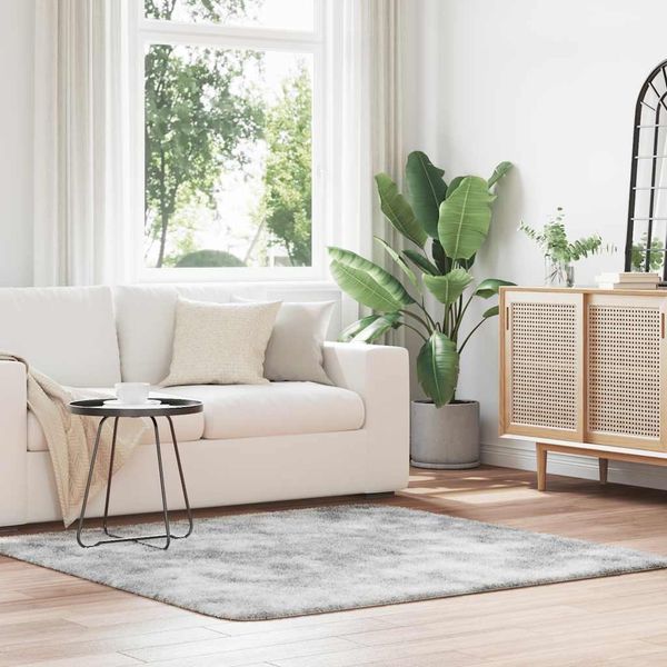 vidaXL Teppich Shaggy Hochflor NAVARRA Silbergrau 160x160 cm Polyester 4102876