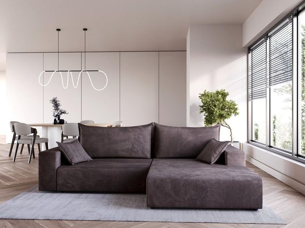 Compleo Ecksofa modern design, 240 cm breit, Modern Couch L mit Schlaffunktion, Schlafcouch Ausziehbar
