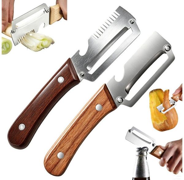 FELIXLEO Sparschäler 3 in 1 Multifunktionaler Gemüseschäler Edelstahl Obst, (4-tlg)