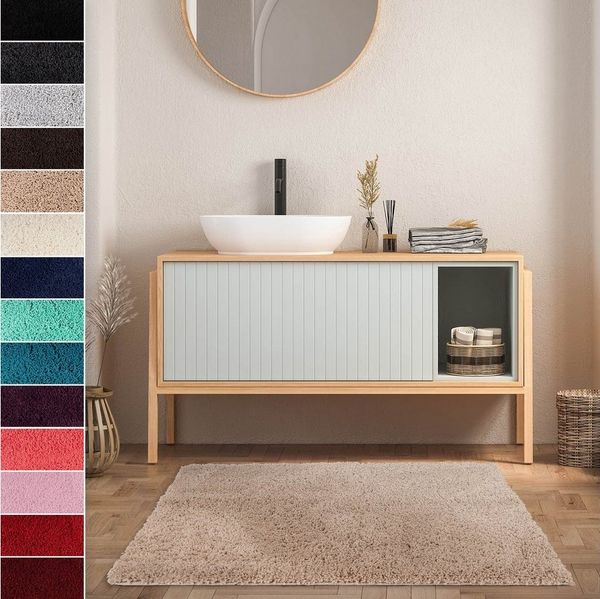 Karat Badematte Karat Hazy, In vielen attraktiven Farben + Größen, Höhe 30 mm, rutschhemmende Latexbeschichtung, waschmaschinenfest, Polyester, extra weiche Mikrofaser
