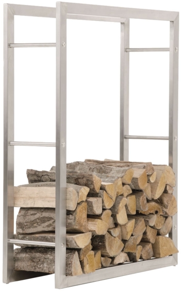 CLP Kaminholzständer Keri Edelstahl,25x80x100 cm