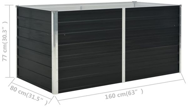 vidaXL Hochbeet Anthrazit 160 x 80 x 77 cm Verzinkter Stahl 45722 Bild 7