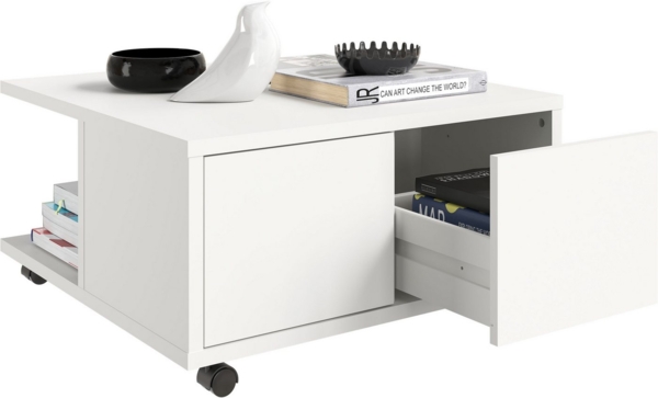 FMD 'Twin 1' Couchtisch, Spanplatte, 70 × 70 × 36 cm, Weiß