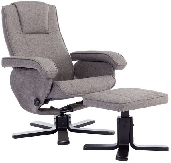 SVITA Relaxsessel CHARLES (Set, 2-St, Relaxsessel mit Hocker), 360° drehbar,mit Fußablage,Wippmechanismus,bequem gepolstert