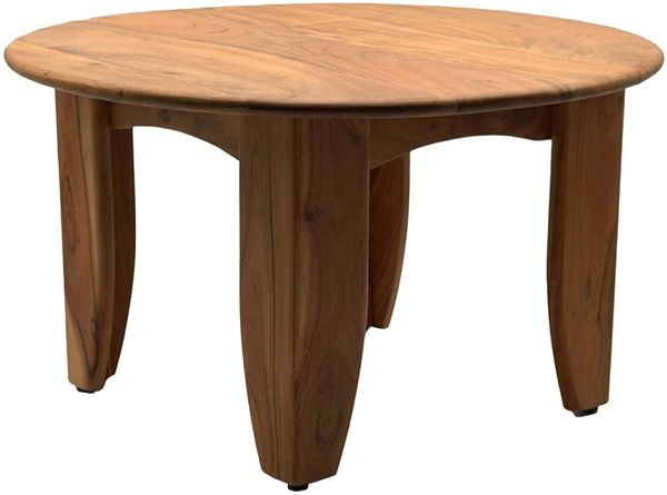 Couchtisch Rund 60cm Wohnzimmertisch Akazie Massivholz - Sofatisch Holz Modern - Design Loungetisch Beistelltisch Wohnzimmer Handmade