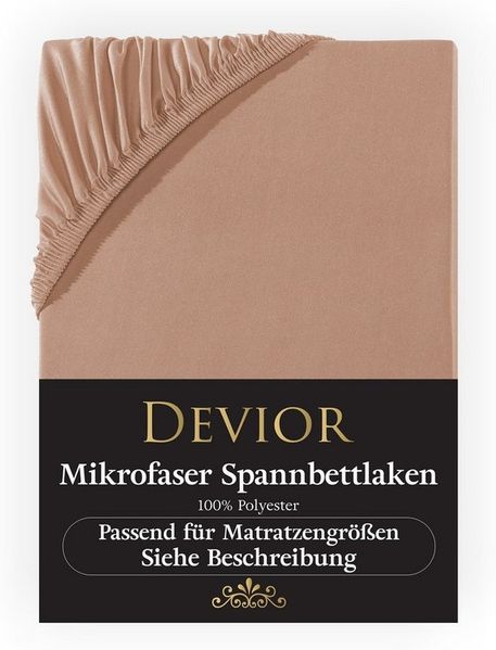 Devior Spannbettlaken aus 100% Mikrofaser mit 135 g/m², schnelltrocknend mit Einlaufschutz, Jersey, Gummizug: Rundumgummizug, für Boxspringmatratze bis 32cm - Microfaser Spannbetttuch 180x200 cm