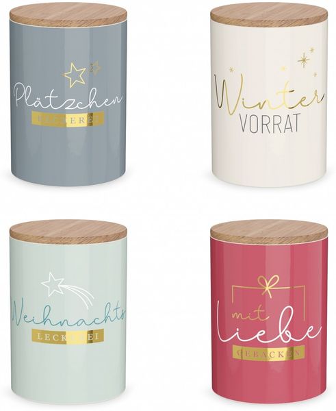 Vorratsbehälter Keksdose Vorratsdose Weihnachten 1L Keramik la vida Cosy Xmas Kristall 308196