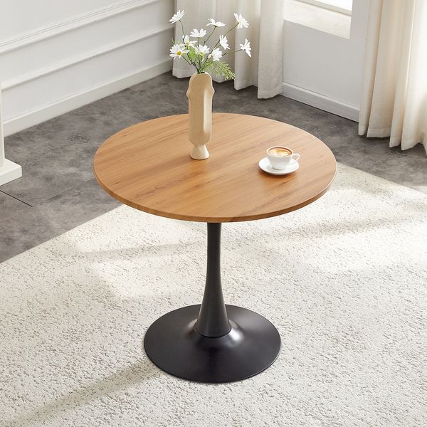 ca80 cm,Runder Esstisch im Tulpen-Design, Moderner Beistelltisch mit Metallfuß, ca80 cm Durchmesser, Nur Tisch (ohne Stühle), Ideal für Küche & Wohnzimmer