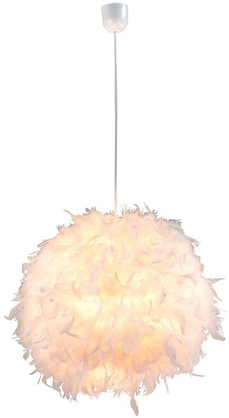 Hängeleuchte, Federn, weiß, D 45 cm