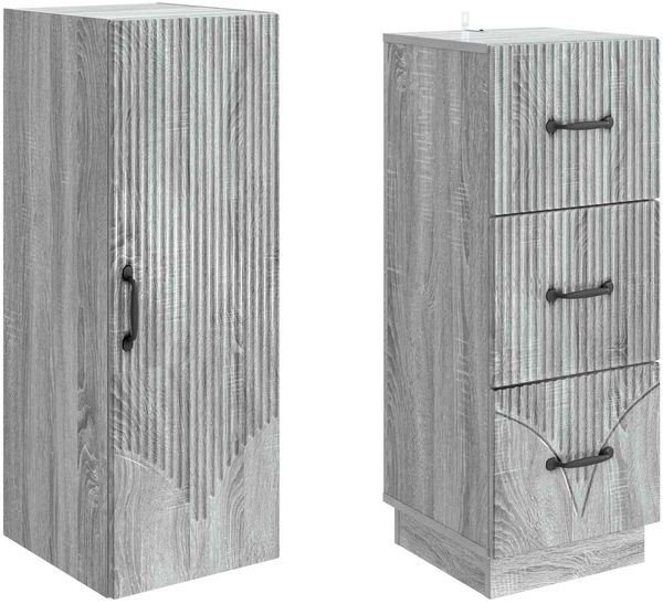 vidaXL Schrankset 2 pcs Grau Sonoma 33 x 34,5 x 87 cm Holzwerkstoff 3416814 Bild 3
