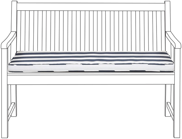 Sitzbankpolster Kissen Streifenmuster VIVARA 112 x 54 cm Marineblau