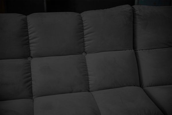KAWOLA Sofa VIVIEN Ecksofa Velvet schwarz Longchair links 85 x 178 x 290 cm Bild 6