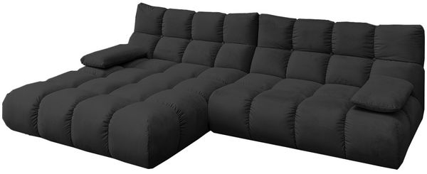 KAWOLA Sofa VIVIEN Ecksofa Velvet schwarz Longchair links 85 x 178 x 290 cm Bild 3