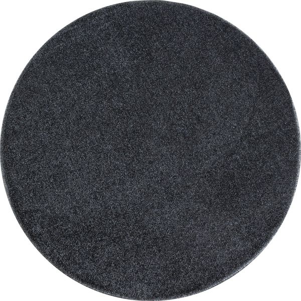 Kurzflor Teppich Alberto rund - 200 cm Durchmesser - Grau