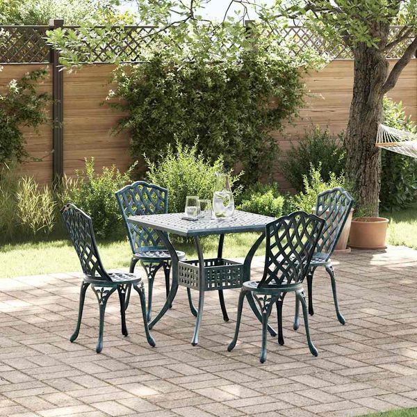 vidaXL Gartentisch Set 5 pcs Grün Gussaluminium 3334755