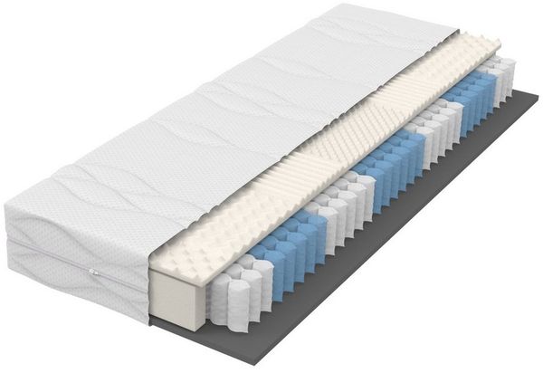 Taschenfederkernmatratze, Flieks, 20 cm hoch, Matratze 90x200 cm Härtegrad H3/H4 ergonomisch 7 Zonen
