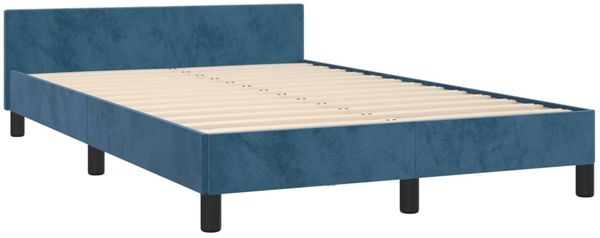 vidaXL Bettgestell mit Kopfteil Dunkelblau 120x200 cm Samt [3125749] Bild 5
