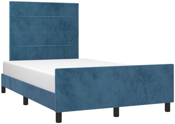 vidaXL Bettgestell mit Kopfteil Dunkelblau 120x200 cm Samt [3125749] Bild 3