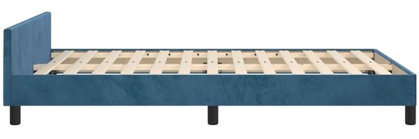 vidaXL Bettgestell mit Kopfteil Dunkelblau 120x200 cm Samt [3125749] Bild 7