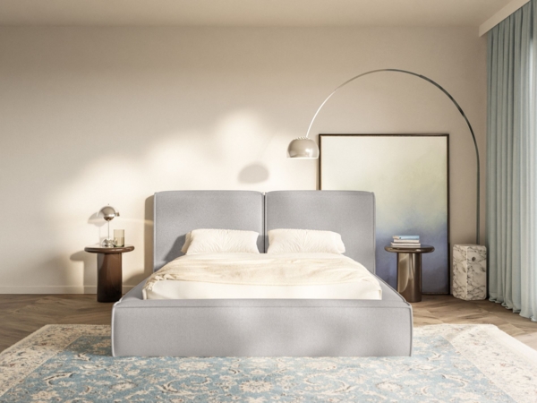 Selsey 'Tilves' Polsterbett 180x200 mit Bettkasten, Lattenrost, Chenille, hellgrau Bild 2