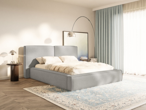 Selsey 'Tilves' Polsterbett 180x200 mit Bettkasten, Lattenrost, Chenille, hellgrau Bild 3