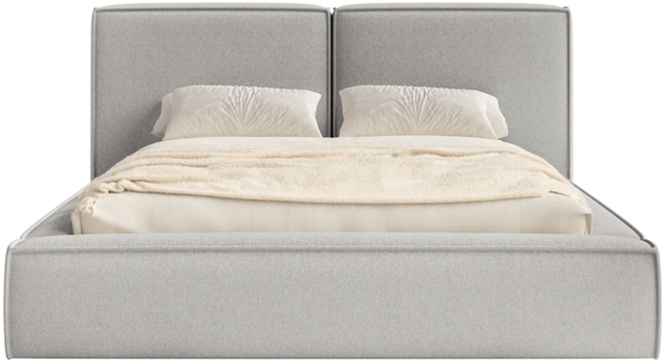 Selsey 'Tilves' Polsterbett 180x200 mit Bettkasten, Lattenrost, Chenille, hellgrau Bild 6