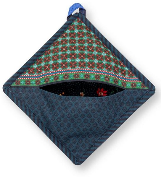 PiP Studio Topflappen Square Berry Blues Topflappen blau 22cm, (Topflappen)