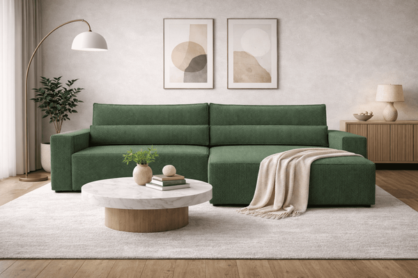 Sofa Brazil Cord mit Schlaffunktion | Bettkasten