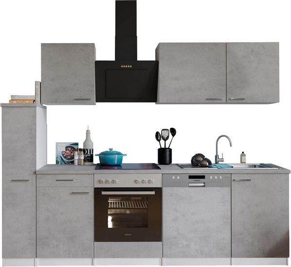 RESPEKTA Küchenzeile Malia, Breite 250 cm, 85 cm Arbeitshöhe, in exklusiver Konfiguration für OTTO