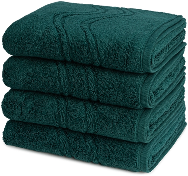 Ross Cashmere feeling 4 tlg. Frottier-Set - 4 X Handtuch (50 X 100cm) - 520 g/m2 - Moosgrün
