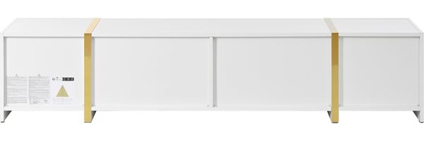 TV-Schrank 180x40x38 cm in Weiß Hochglanz, 4 Schubladen, 2 Türen, goldfarbene Details Bild 6
