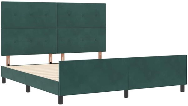 vidaXL Boxspringbett mit Kopfteil Dunkelgrün 180 x 200 cm Samt 3344960 Bild 5