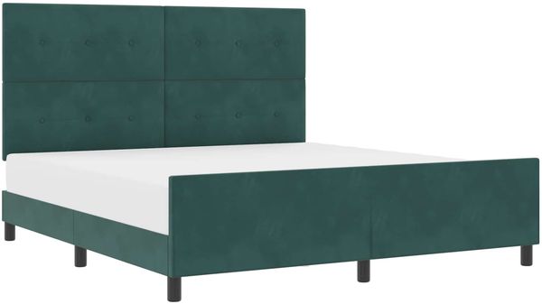 vidaXL Boxspringbett mit Kopfteil Dunkelgrün 180 x 200 cm Samt 3344960 Bild 2