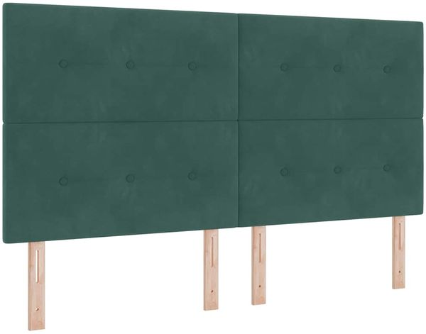 vidaXL Boxspringbett mit Kopfteil Dunkelgrün 180 x 200 cm Samt 3344960 Bild 6