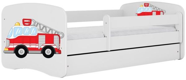 Raumhirsch Furniture Kinderbett 70x140, 80x160, 80x180 cm - Komplettset mit Matratze & Schublade (Bett für Mädchen, Einzelbett für Kinder von 2-12 Jahren, Rausfallschutz und Lattenrost), verschiedene Farben & Designs