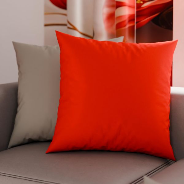 PETTI Artigiani Italiani - 1 Paar Kissenbezüge 50x50 cm aus Mikrofaser, Dekokissen für Schlafzimmer, Sofa, Set mit 2 Kissenbezügen, doppelseitiger Kissenbezug rot und grau