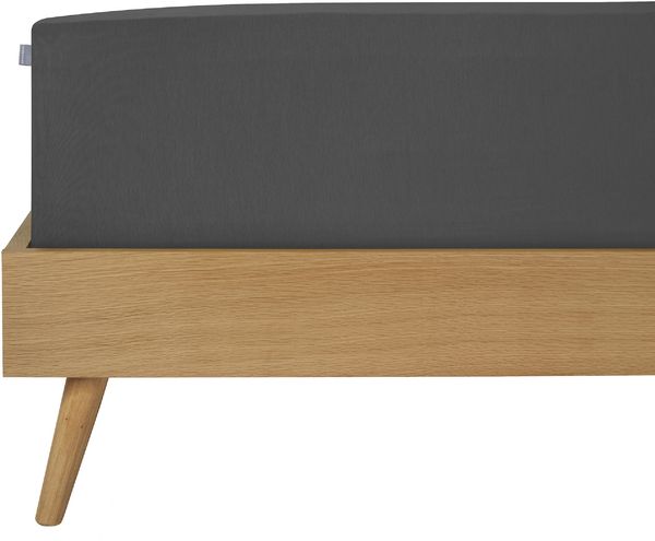 Schiesser Spannbettlaken Elli - 97/3 - 100 x 200 cm - Dunkelgrau