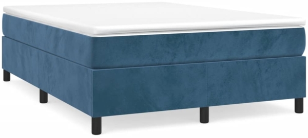 vidaXL Bettgestell, Bettrahmen mit Lattenrost & Stützbeinen, Dunkelblau Samt, 140x200 cm