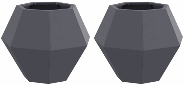 vidaXL Pflanzkübel 2 pcs Anthrazit 50 x 50 x 40 cm Stahl 884057