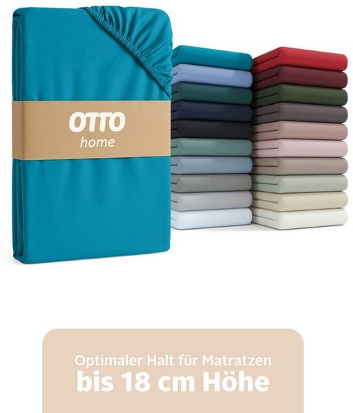 OTTO home Spannbettlaken PHYSALIS in BASIC und PREMIUM Qualität, 100% Baumwolle, Jersey (160 g/m), Gummizug: rundum, (2 Stück), für Matratzen bis 18 cm Höhe, Bettlaken, Spannbetttuch, pflegeleicht