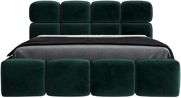 Polsterbett MONAKO 140x200 mit Matratze, Bettkasten und Lattenrost. Farbe: Dunkelgrun 10 Bild 3