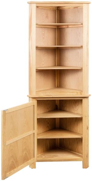 vidaXL Eckschrank 59x36x180 cm Massivholz Eiche 247042 Bild 3